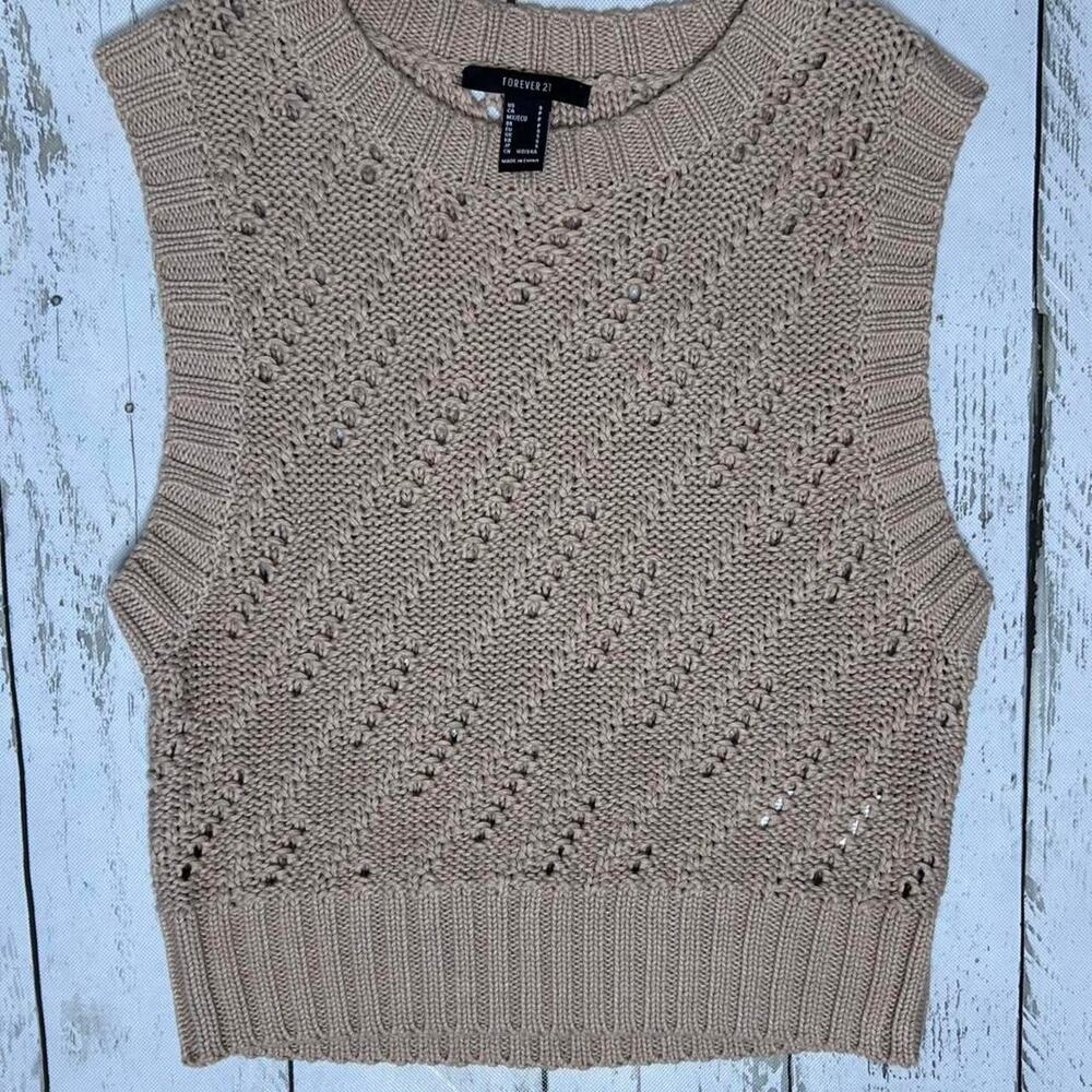 Sz S Forever 21 tan knit vest
